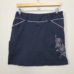 Trigelle‎ Womens Black Embroidered Comfort Activewear Golf Skort Skirt Size 8